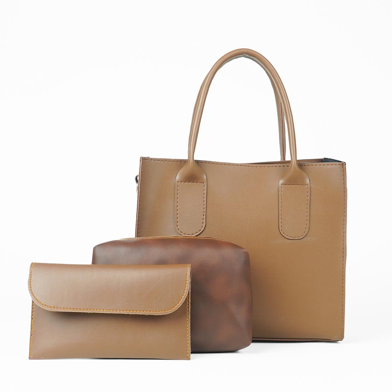 Catchy bag set of 3 brown - Image 2